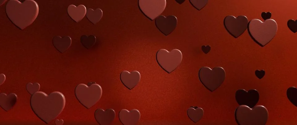 Romantic Dark Red Heart Pattern Background for Valentine, Anniversary Wedding Stock Photos