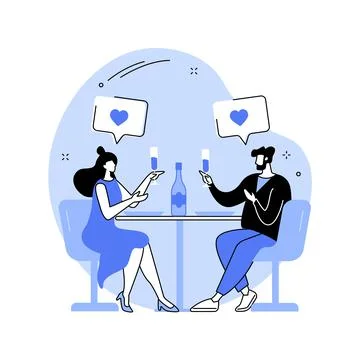 Romantic date abstract concept vector illustration. Illustrazione stock