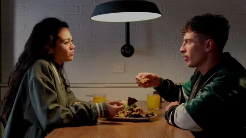 Romantic date in a restaurant Stock-Footage 290914282