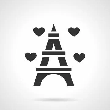 Romantic dating place black vector icon Stock Illustration