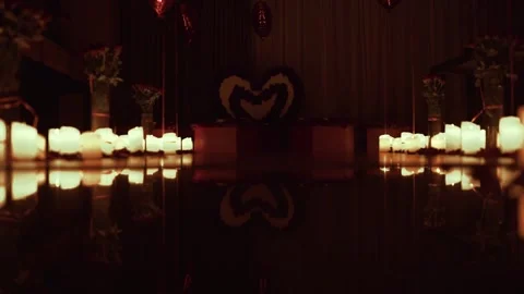 Romantic decor elements for marriage applications. Lots of heart-shaped roses. 動画素材 141598689