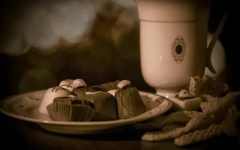 A Romantic Dessert Stock Photos