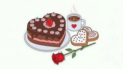 Romantic dessert setting Stock Illustration