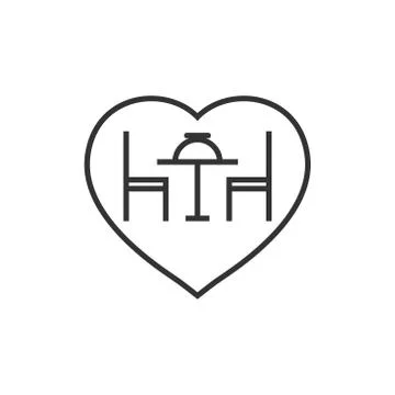 Romantic dinner icon in flat style. Cafe vector illustration on white isolate Stock Illustration