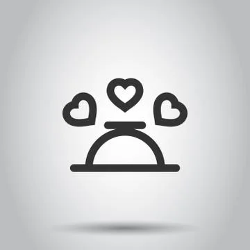 Romantic dinner icon in flat style. Cafe vector illustration on white isolate Stock Illustration