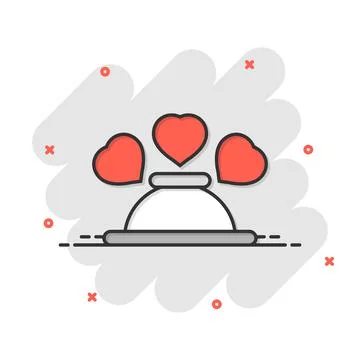 Romantic dinner icon in flat style. Cafe vector illustration on white isolate Stock Illustration