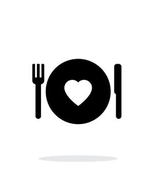 Romantic dinner icon on white background. 스톡 일러스트