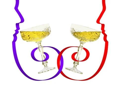 Romantic dinner Stock Illustration