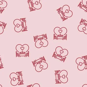 Romantic dinner love line seamless pattern Stock Illustration