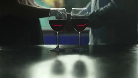 A romantic dinner for lovers in the kitchen at home. Stock Footage 225497799