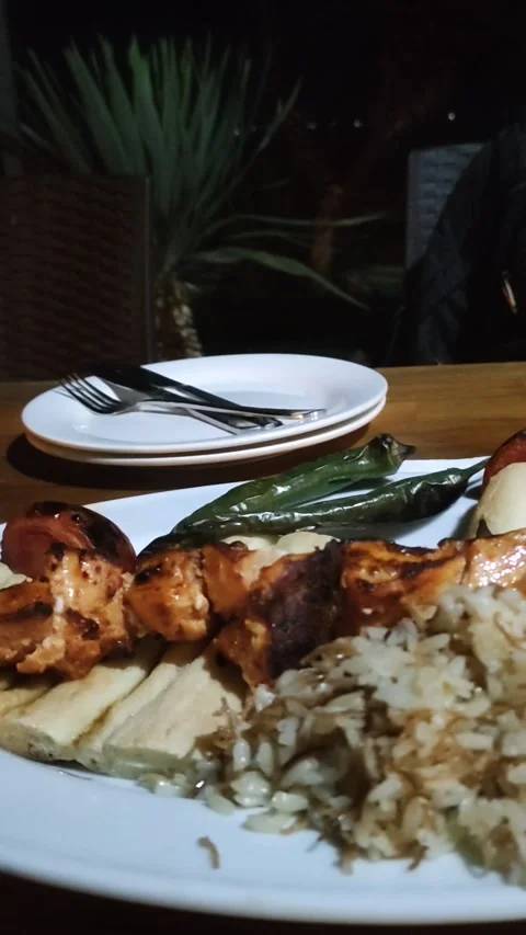 Romantic dinner outdoors on sunset. Stock Footage 269184832