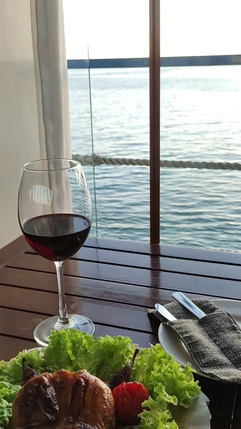 Romantic dinner outdoors on sunset. Stock Footage 269184882