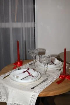 Romantic dinner Stock Photos
