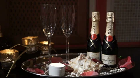 Romantic Dinner Setting Stock Footage 64228947