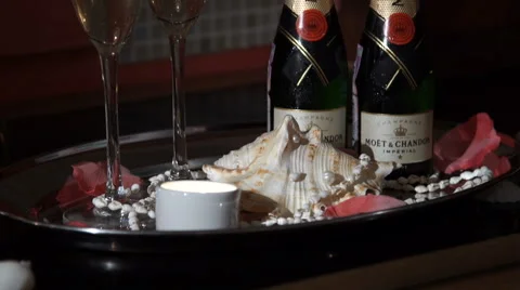 Romantic Dinner Setting Stock Footage 64228984