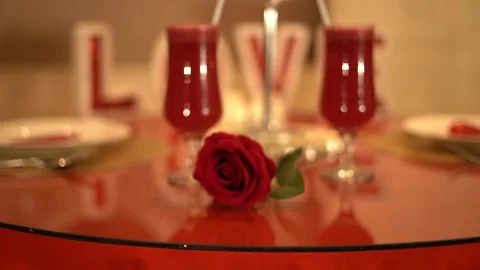 Romantic Dinner Setting Video stock 314899132