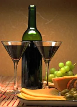 Romantic dinner for two Stock Photos