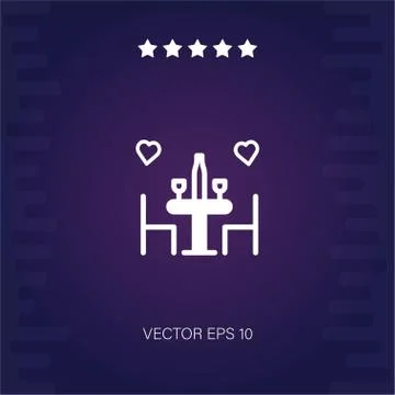Romantic dinner vector icon 스톡 일러스트