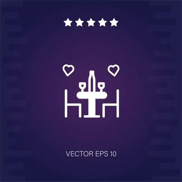 Romantic dinner vector icon 스톡 일러스트