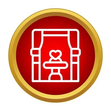 Romantic dinner window icon with heart symbol Stock Illustration