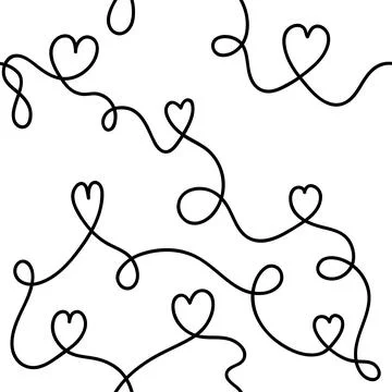 Romantic doodle heart seamless pattern wrapping paper Stock Illustration