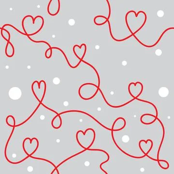 Romantic doodle heart seamless pattern wrapping paper Stock Illustration