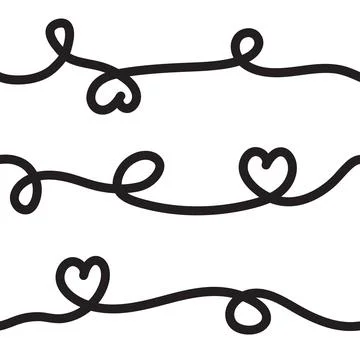 Romantic doodle heart seamless pattern valentines wrapping paper Stock Illustration