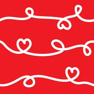 Romantic doodle heart seamless pattern valentines wrapping paper Illustrazione stock