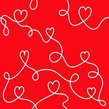Romantic doodle heart seamless pattern valentines wrapping paper Stock Illustration