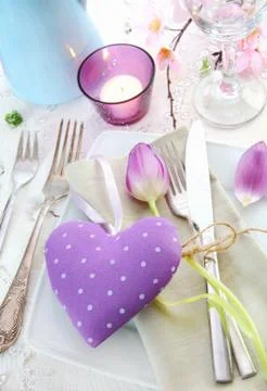 Romantic elegant place setting Stock Photos