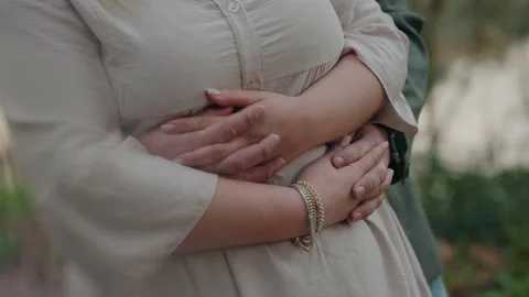 Romantic embrace with hands intertwined Video stock 301631691