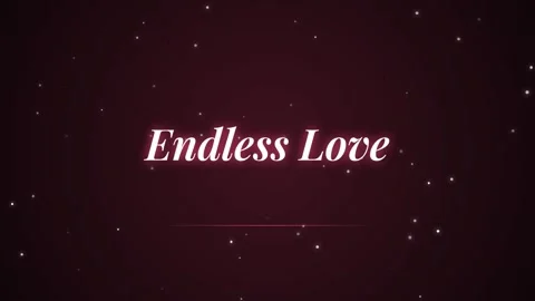 Romantic endless love background with twinkling stars and glowing script text Vídeo Stock 337501835