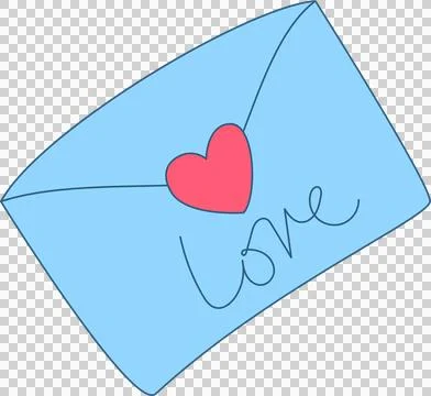 Romantic envelope icon with heart shape. Love letter for happy anniversary Stock Illustration