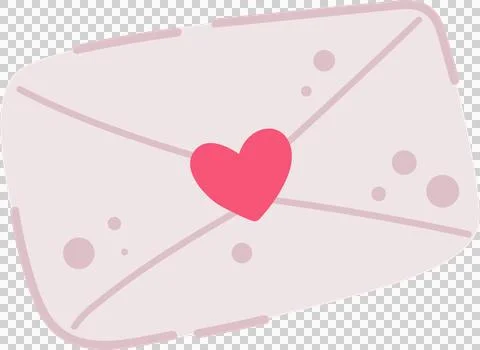 Romantic envelope icon with heart shape. Stock Illustration