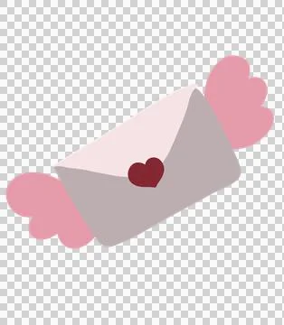The romantic envelope with wings illustration Stock Illustration