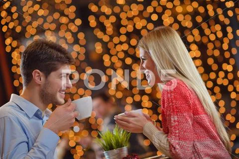 Romantic evening date Stock Photos