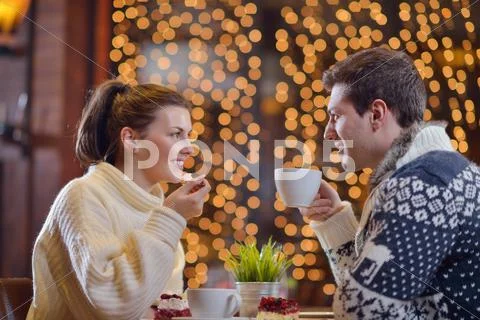 Romantic evening date Stock Photos