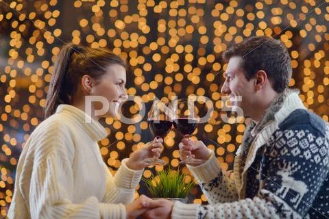 Romantic evening date Stock Photos