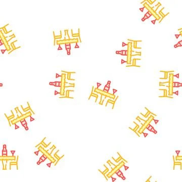 Romantic evening restaurant vector seamless pattern Stock Illustration