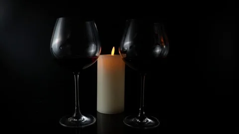 Romantic evening of two with wine Stock Footage 115113202