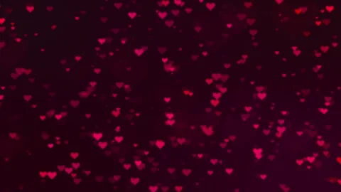 Romantic Falling Hearts Animation on a Deep Red Background. Alpha channel. Stock Footage 296913208