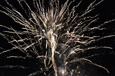 Romantic fireworks Stock Photos