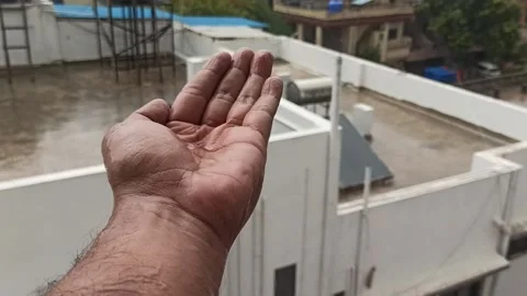 Romantic first rainfall enjoying Stock Footage 131938804