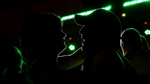 Romantic First Slow Dance Disco Ball Lights Reception Party Stock Footage 104984239