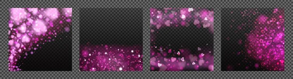 Romantic Flare Elements Set - 4 Square Graphics Stock Illustration