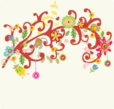 Romantic floral background Stock Illustration