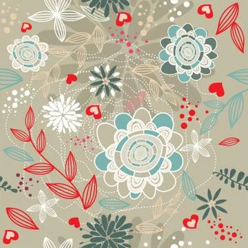 Romantic floral background Stock Illustration