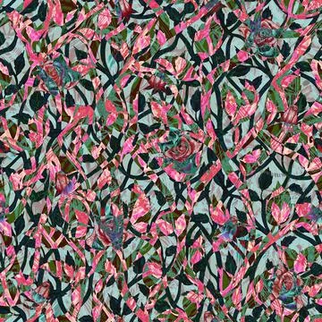 Romantic flower geometry botanical pattern with roses in abstract psychodelic Stock Illustration