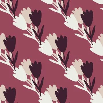 Romantic flowers bouquet seamless pattern on pink background. Vintage floral  Stock Illustration