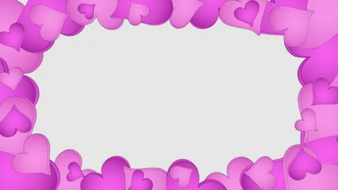 Romantic frame with hearts on a seamless loop Stock Footage 301640215